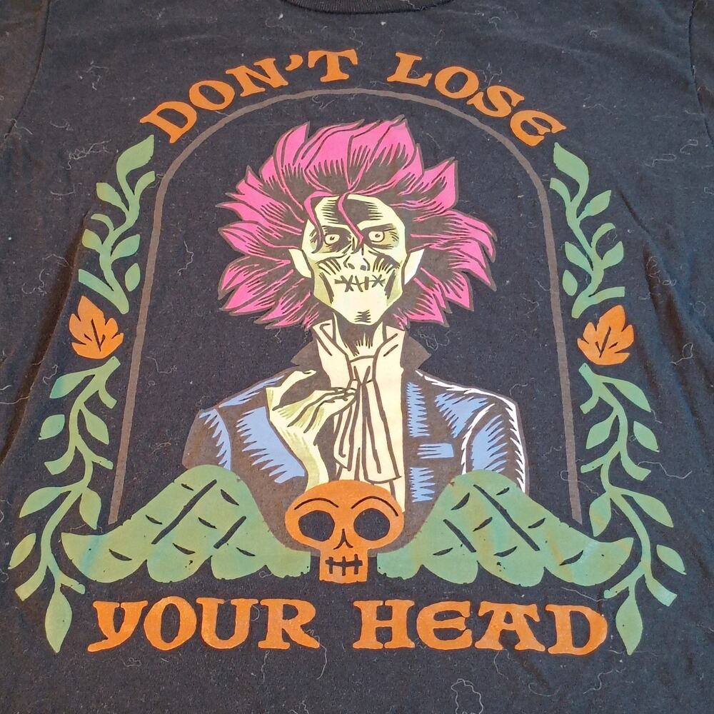 Disney Hocus Pocus Billy Butcherson Don't Lose Your Head T-Shirt Womens M Black